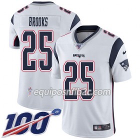 Camiseta Hombre NFL New England Patriots Terrence Brooks 25 Nike Blanco 100th